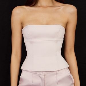 NEW HOUSE OF CB ANGELICA CRYSTAL SATIN STRAPLESS CORSET